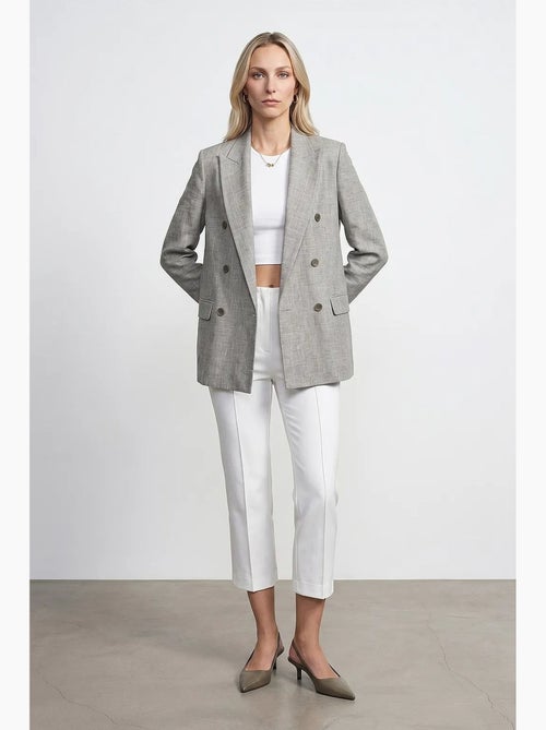 Blazer lungo in crêpe con collo a scialle dilvin - Kiabi Blazer lungo in crêpe con collo a scialle dilvin - Kiabi