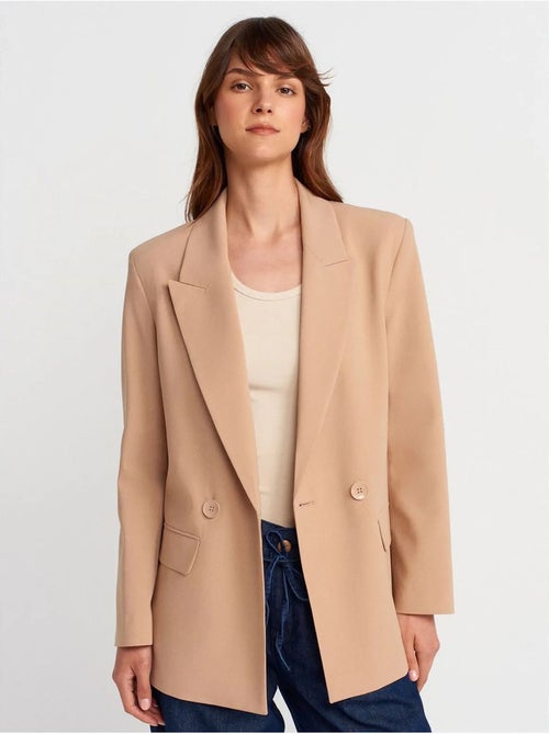 Blazer lungo in crêpe dilvin - Kiabi Blazer lungo in crêpe dilvin - Kiabi