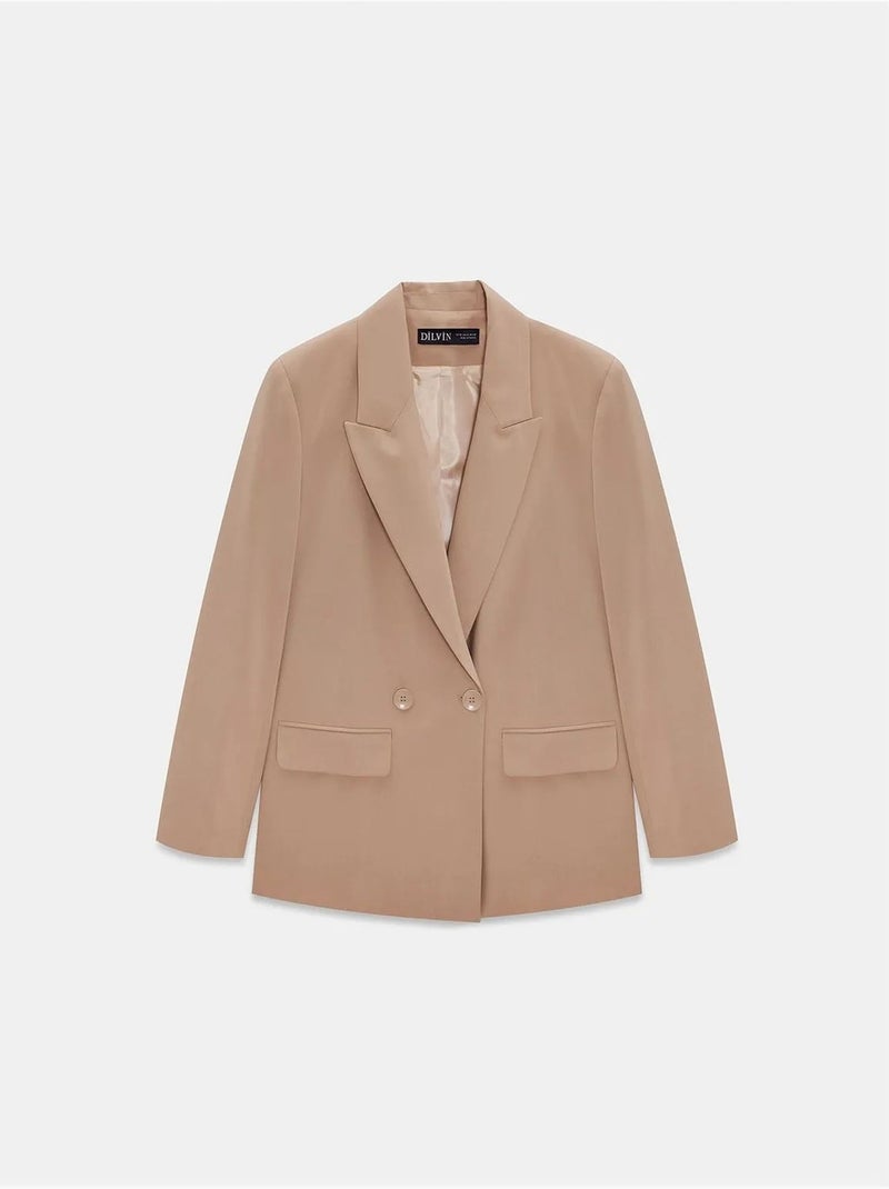 Blazer lungo in crêpe dilvin Beige argilla - Kiabi