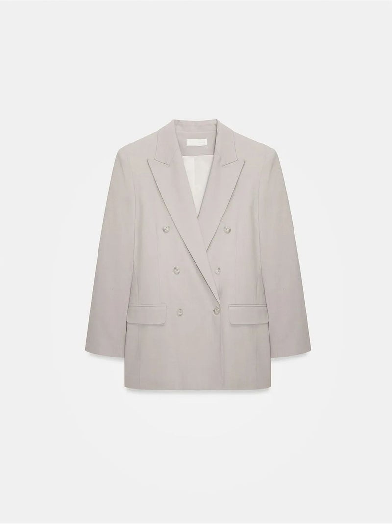 Blazer lungo in crêpe dilvin Grigio chiaro - Kiabi