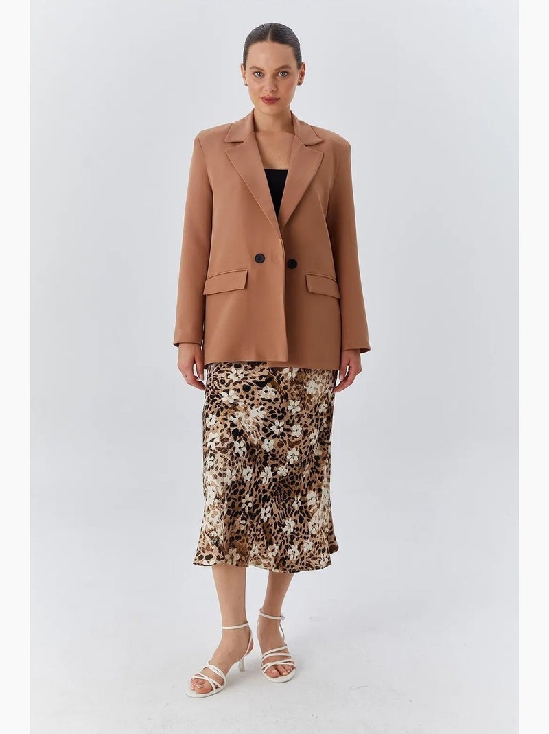Blazer lungo in ecopelle mixray Cammello - Kiabi