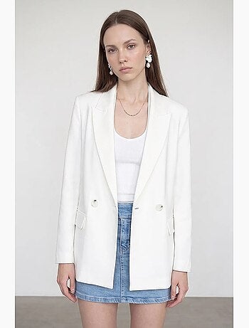Blazer lungo in raso con collo a scialle dilvin