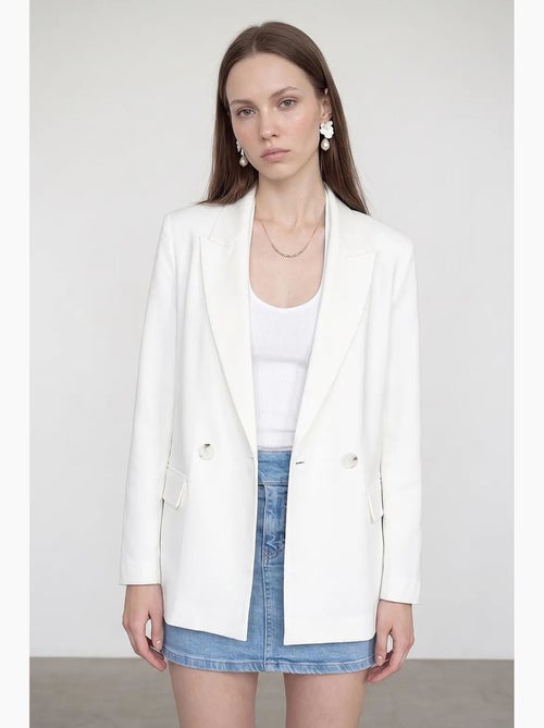 Blazer lungo in raso con collo a scialle dilvin - Kiabi