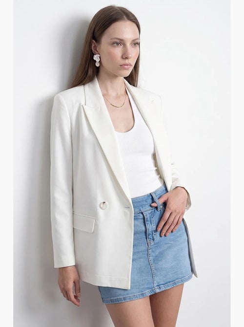 Blazer lungo in raso con collo a scialle dilvin - Kiabi