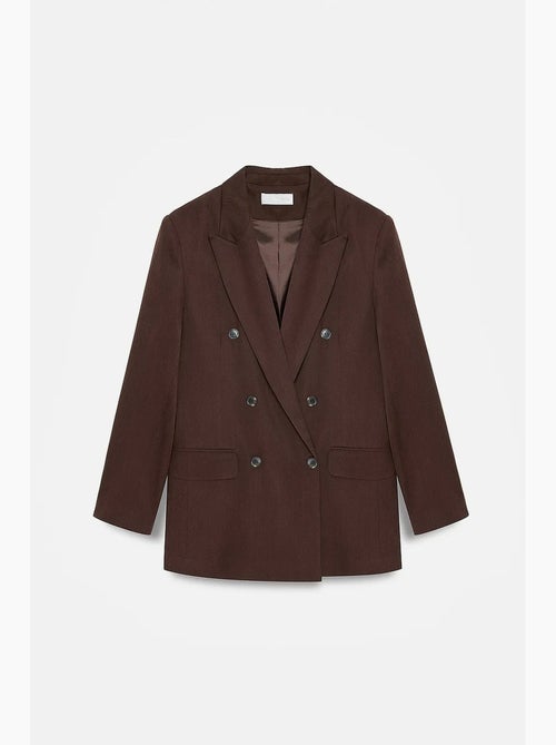 Blazer lungo in tencel con collo a scialle dilvin - Kiabi Blazer lungo in tencel con collo a scialle dilvin - Kiabi