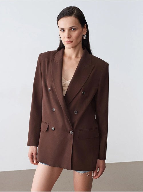 Blazer lungo in tencel con collo a scialle dilvin - Kiabi Blazer lungo in tencel con collo a scialle dilvin - Kiabi
