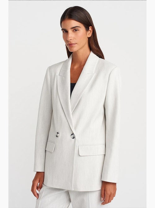 Blazer lungo oversize in crêpe dilvin - Kiabi Blazer lungo oversize in crêpe dilvin - Kiabi