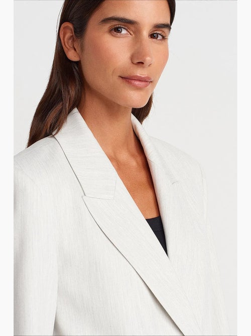 Blazer lungo oversize in crêpe dilvin - Kiabi Blazer lungo oversize in crêpe dilvin - Kiabi