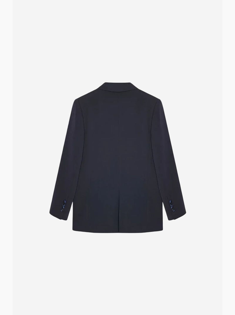 Blazer lungo oversize in crêpe dilvin Blu marino - Kiabi