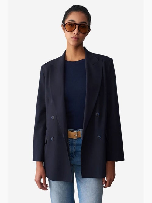 Blazer lungo oversize in crêpe dilvin - Kiabi Blazer lungo oversize in crêpe dilvin - Kiabi
