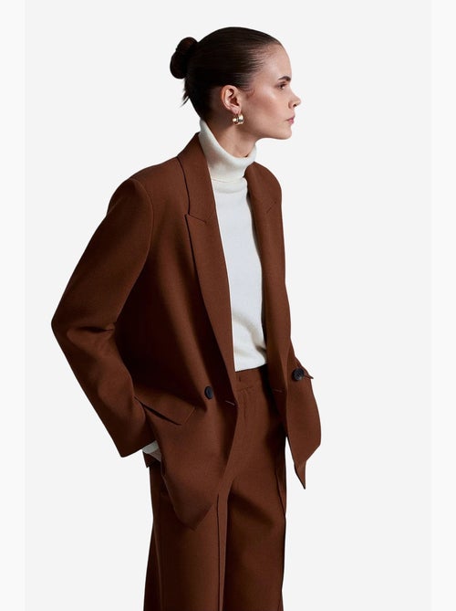 Blazer lungo oversize in crêpe dilvin - Kiabi Blazer lungo oversize in crêpe dilvin - Kiabi