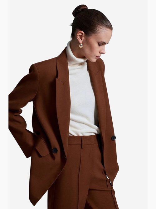 Blazer lungo oversize in crêpe dilvin - Kiabi Blazer lungo oversize in crêpe dilvin - Kiabi