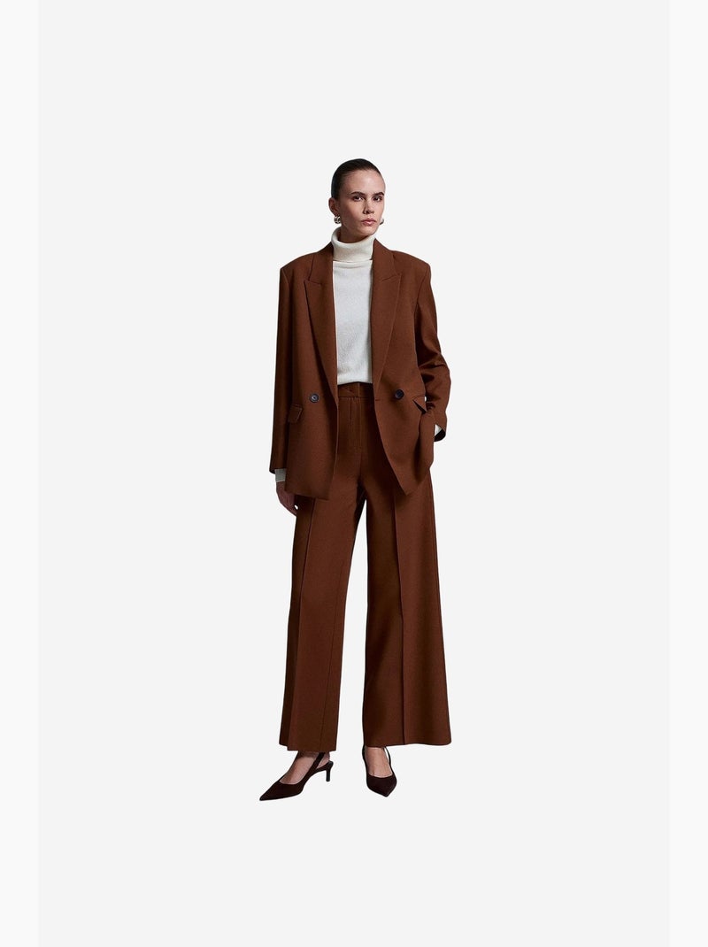 Blazer lungo oversize in crêpe dilvin Marrone - Kiabi