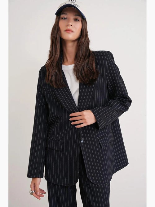 Blazer oversize a righe mixray - Kiabi