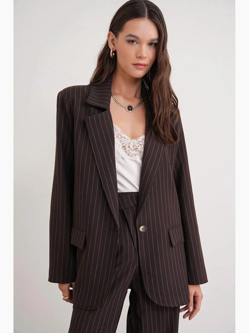 Blazer oversize a righe mixray - Kiabi Blazer oversize a righe mixray - Kiabi