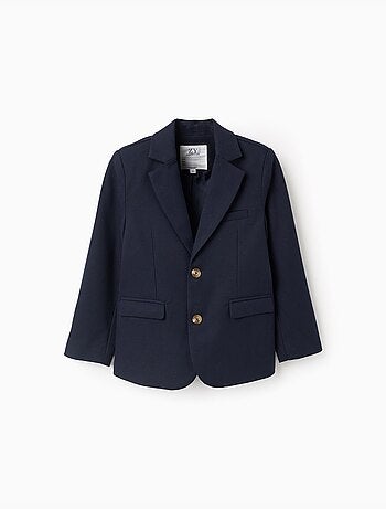 Blazer piqué con tasche con patta