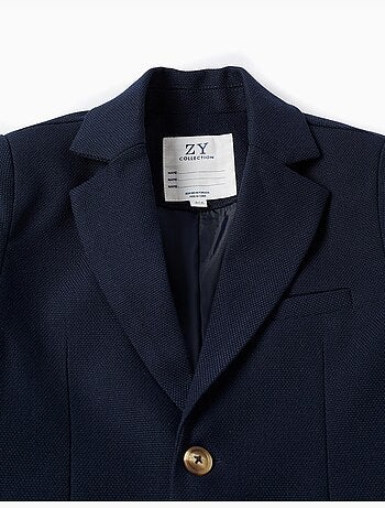 Blazer piqué con tasche con patta