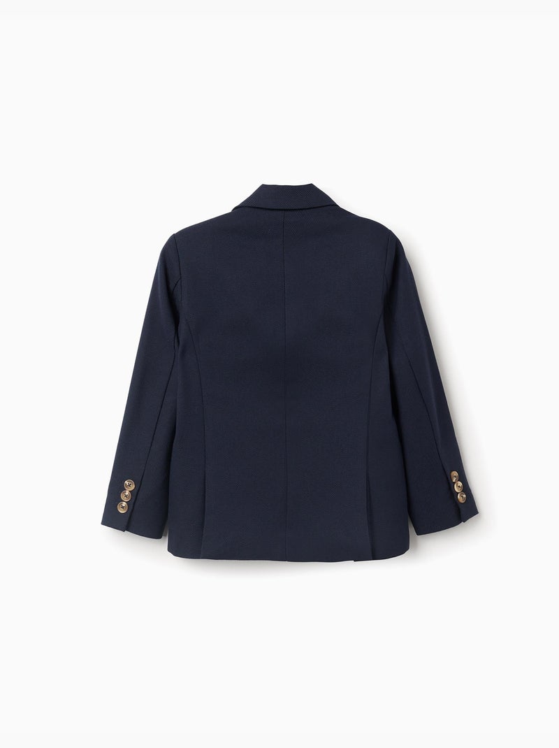 Blazer piqué con tasche con patta Blu scuro - Kiabi