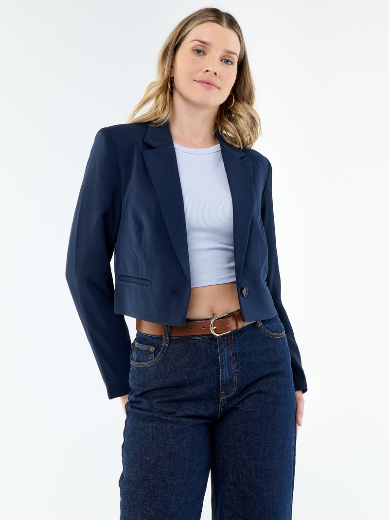 Blazer taglio corto Blu - Kiabi