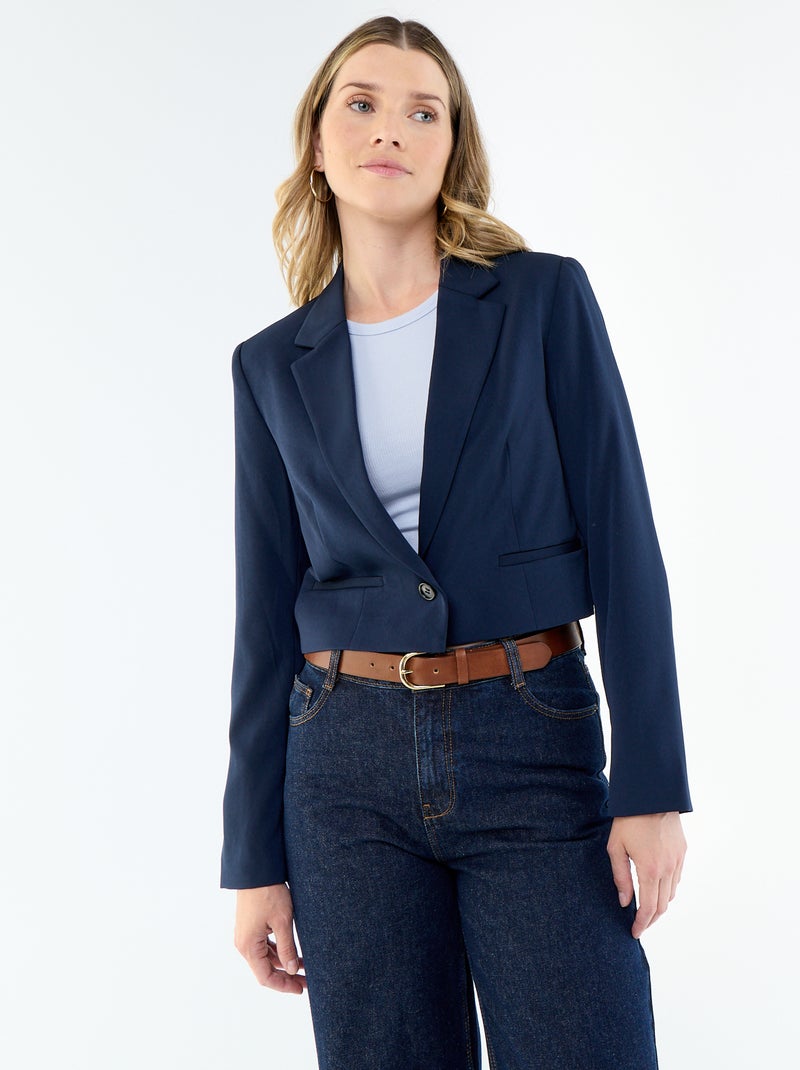 Blazer taglio corto Blu - Kiabi