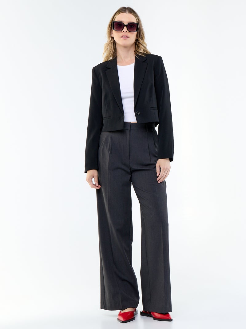 Blazer taglio corto Nero - Kiabi