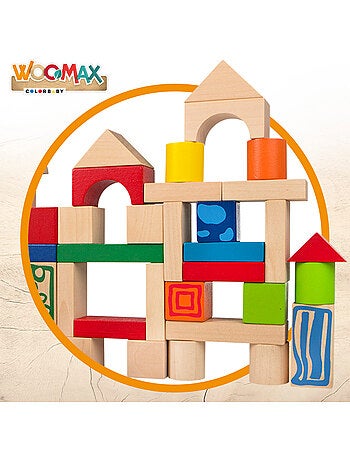 Blocchi da costruzione in legno 50 pezzi woomax