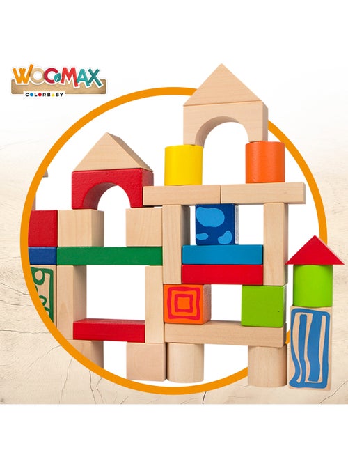 Blocchi da costruzione in legno 50 pezzi woomax - Kiabi