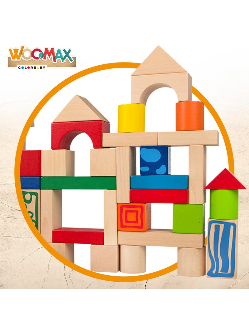Blocchi da costruzione in legno 50 pezzi woomax N/D - Kiabi