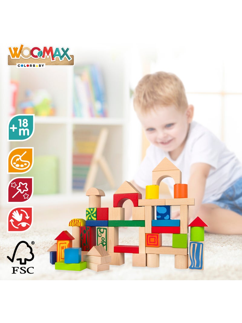 Blocchi da costruzione in legno 50 pezzi woomax N/D - Kiabi
