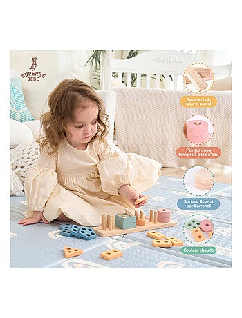 Blocchi di legno da impilare - Gioco educativo | SUPERBE BEBE
