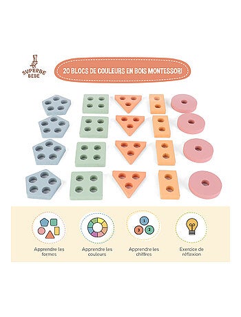 Blocchi di legno da impilare - Gioco educativo | SUPERBE BEBE