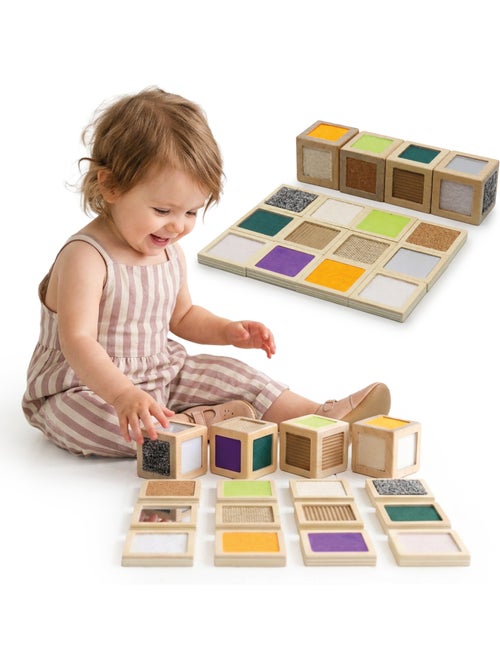 Blocchi sensoriali legno bambini 5x5cm 4 cubi 12 tessere mamabrum - Kiabi Blocchi sensoriali legno bambini 5x5cm 4 cubi 12 tessere mamabrum - Kiabi