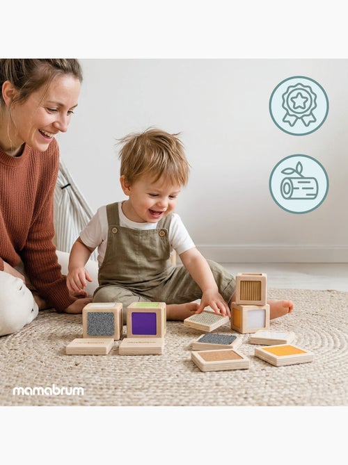 Blocchi sensoriali legno bambini 5x5cm 4 cubi 12 tessere mamabrum - Kiabi Blocchi sensoriali legno bambini 5x5cm 4 cubi 12 tessere mamabrum - Kiabi