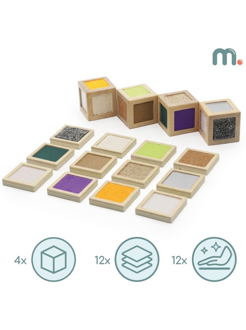 Blocchi sensoriali legno bambini 5x5cm 4 cubi 12 tessere mamabrum - Kiabi Blocchi sensoriali legno bambini 5x5cm 4 cubi 12 tessere mamabrum - Kiabi