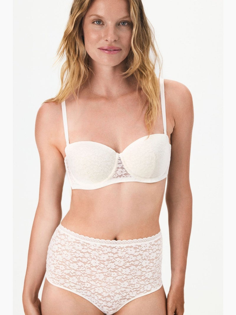 Bloom reggiseno in pizzo floreale imbottito penti Bianco sporco - Kiabi