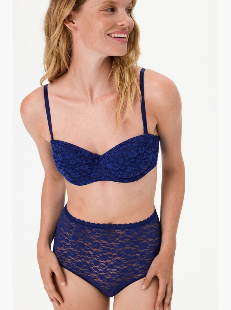 Bloom reggiseno in pizzo floreale imbottito penti Blu cobalto - Kiabi
