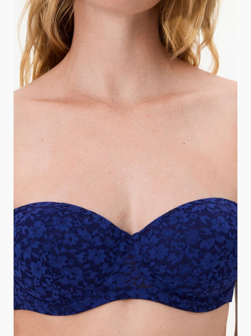 Bloom reggiseno in pizzo floreale imbottito penti Blu cobalto - Kiabi