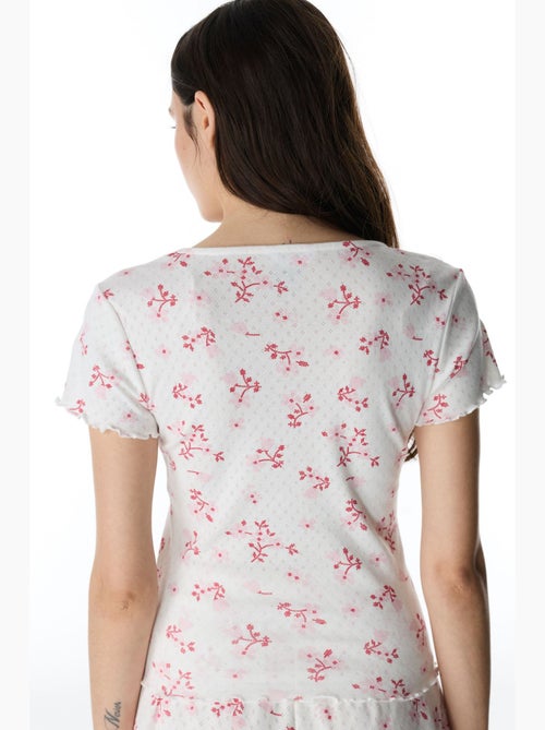 Blossom pointel maglia pigiama floreale a maniche corte penti - Kiabi
