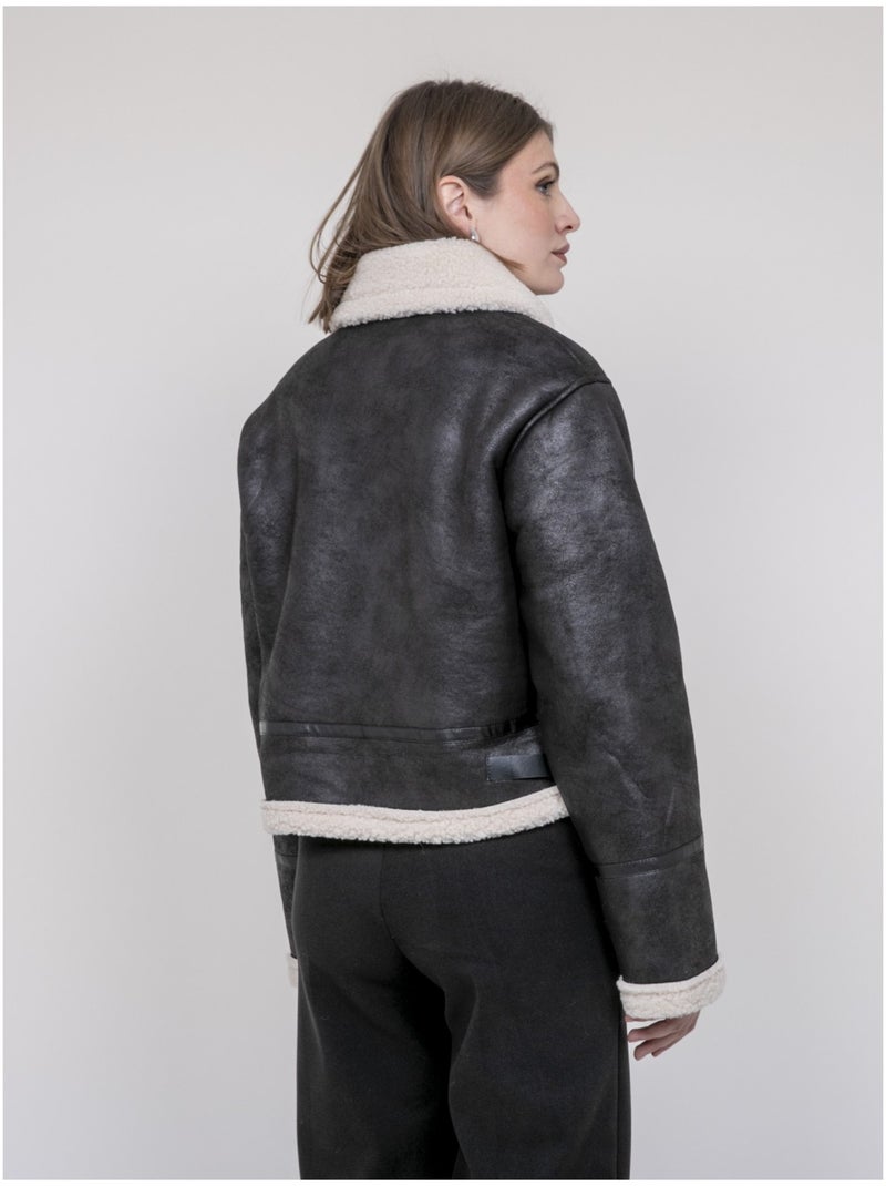 Blouson aviatore UDANE Nero - Kiabi