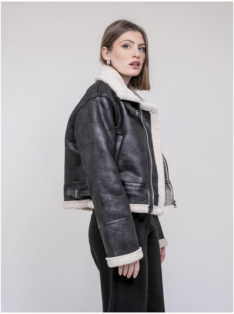 Blouson aviatore UDANE Nero - Kiabi