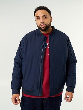 Blouson bomber con collo in maglia a costine