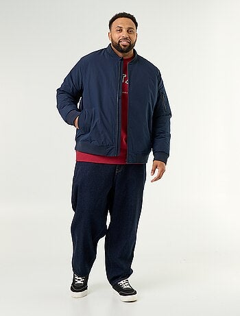 Blouson bomber con collo in maglia a costine
