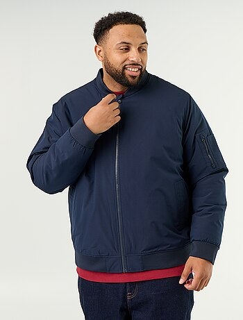 Blouson bomber con collo in maglia a costine