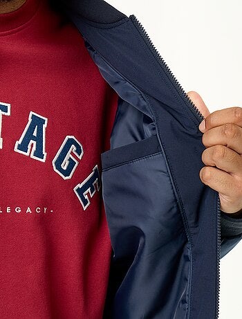 Blouson bomber con collo in maglia a costine