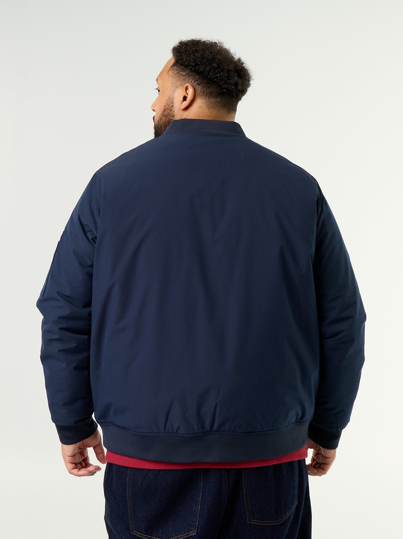 Blouson bomber con collo in maglia a costine Blu - Kiabi