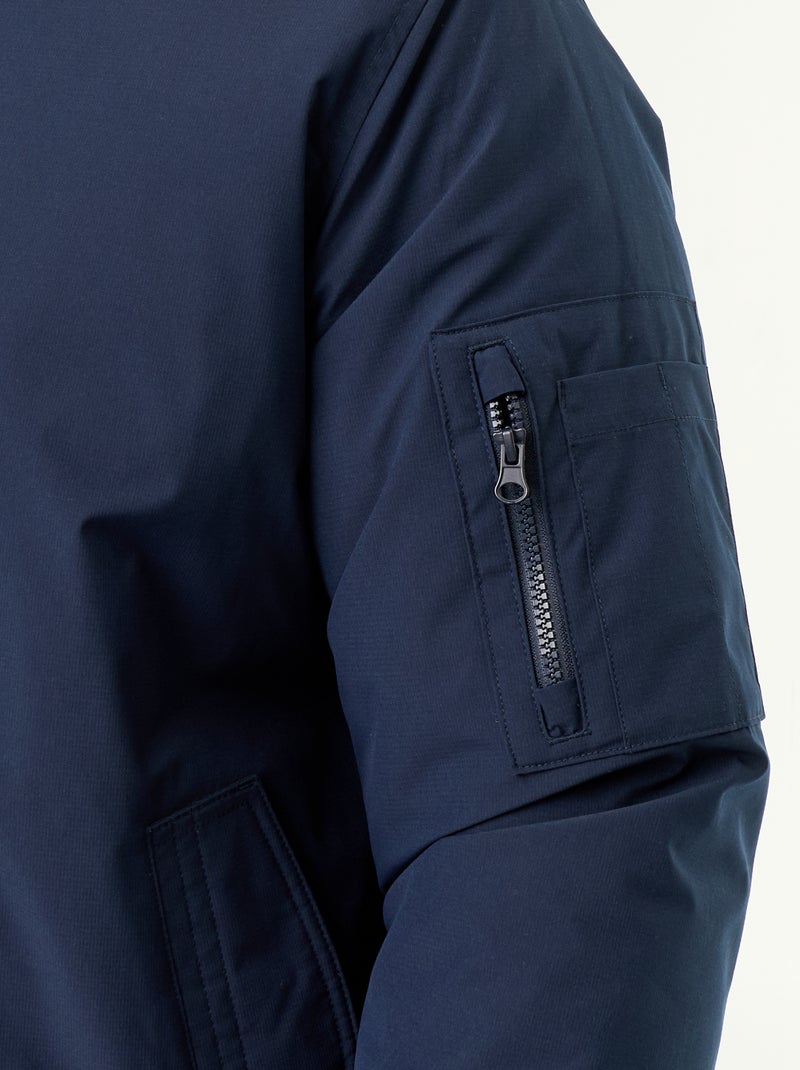 Blouson bomber con collo in maglia a costine Blu - Kiabi