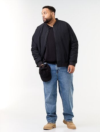 Blouson bomber con collo in maglia a costine