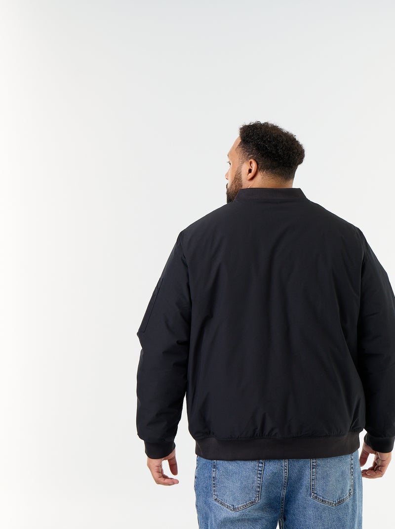 Blouson bomber con collo in maglia a costine Nero - Kiabi