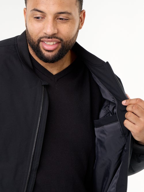 Blouson bomber con collo in maglia a costine - Kiabi