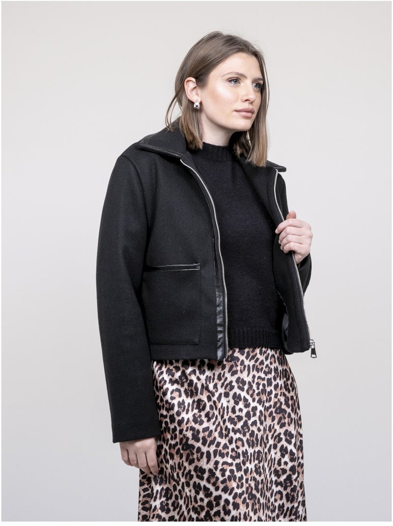 Blouson con dettagli similpelle UZELLE Nero - Kiabi